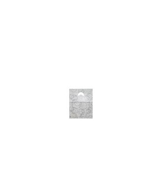 Hvid plastpose m/sort mønster, 15x3,3x30cm